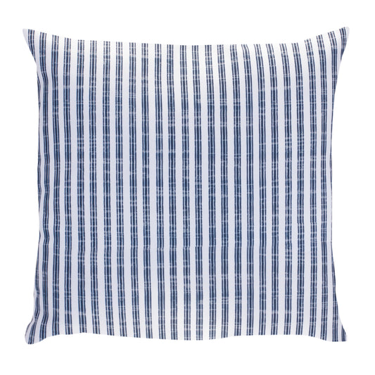 Blue and White Striped Throw Pillow 17"SQ