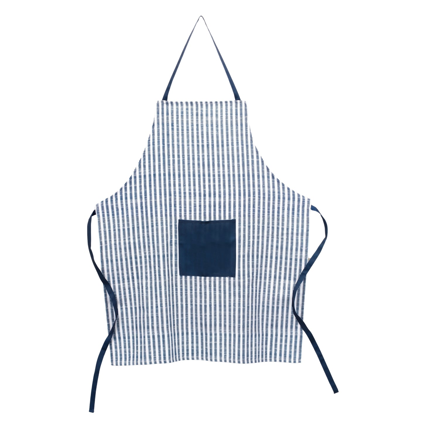 Blue and White Striped Kitchen Apron 50"H