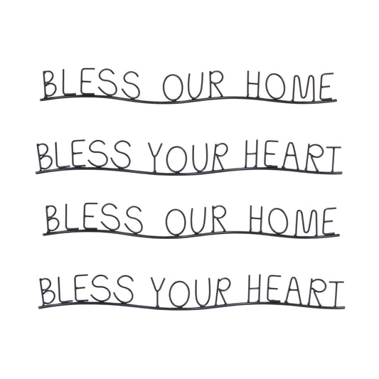 Bless Our Home and Heart Sentiment DŽcor (Set of 4)