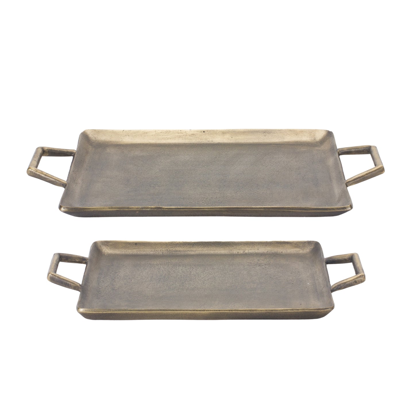Bronze Metal Tray (Set of 2)