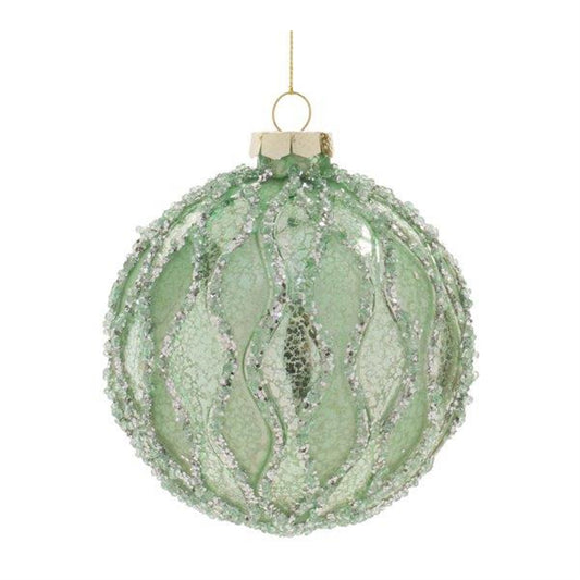 Beaded Mercury Glass Ball Ornament  (Set of 6)