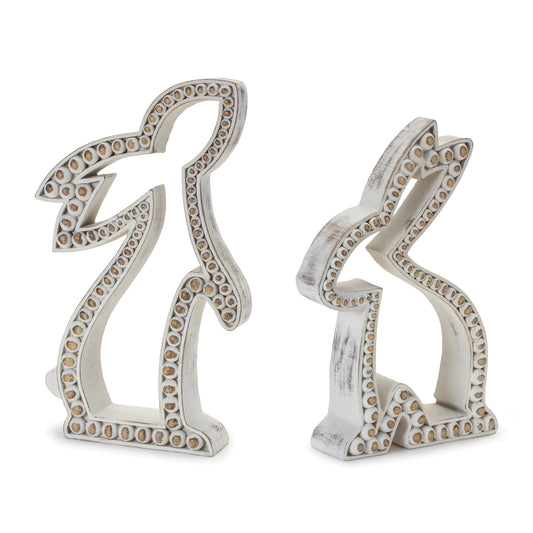 Beaded Rabbit Outline DŽcor (Set of 2)