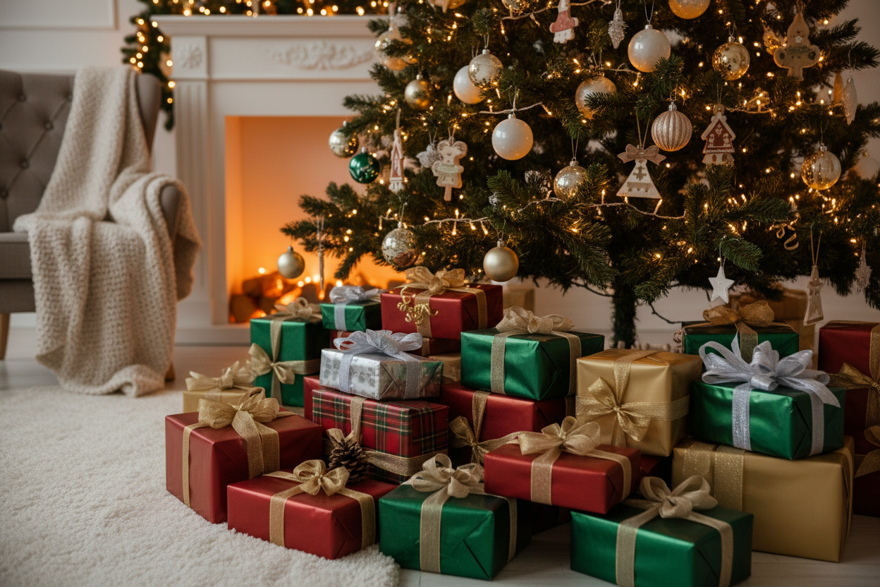 christmas presents under the tree